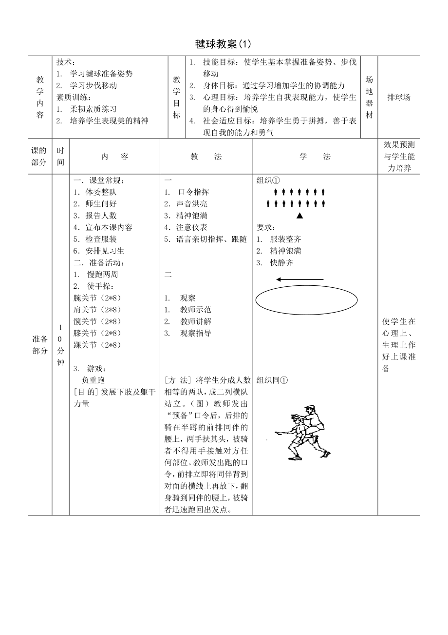 毽球教案第2学期.doc_第1页