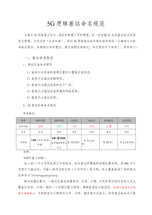 移动5g逻辑基站命名指导意见范本.docx