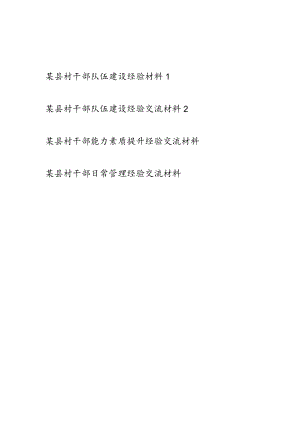 2023某县村干部队伍建设能力素质提升日常管理经验交流材料4篇.docx