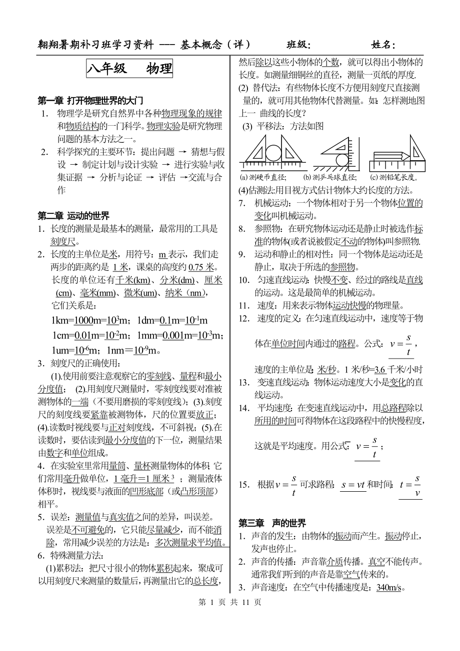 初中物理知识整理(沪科版).doc_第1页