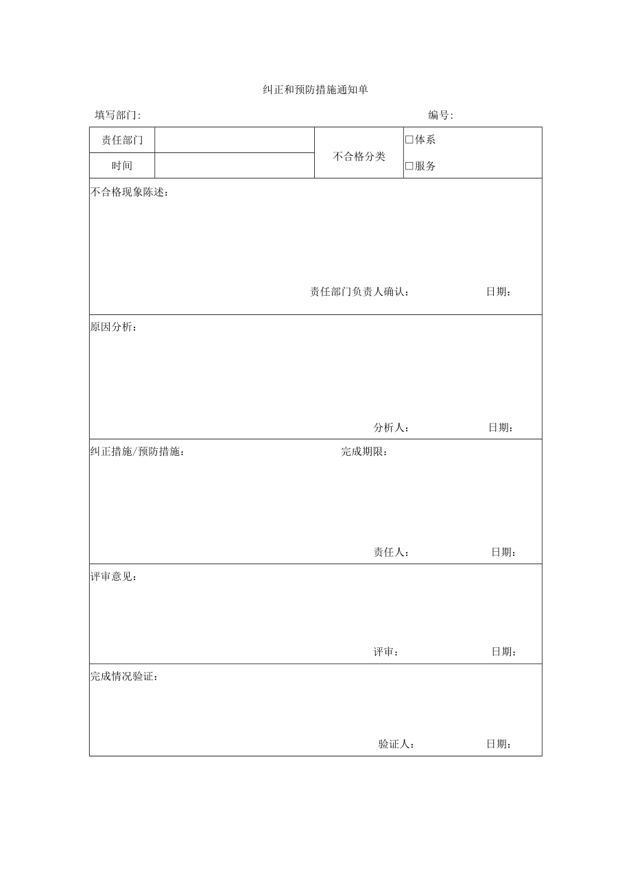 纠正和预防措施通知单.docx_第1页