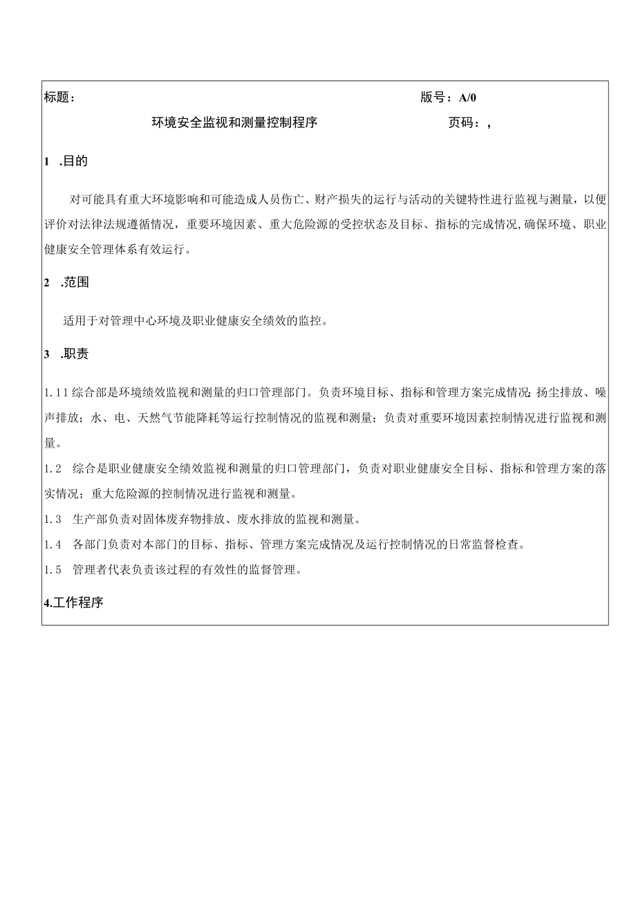 环境安全监视和测量控制程序QES.docx_第1页