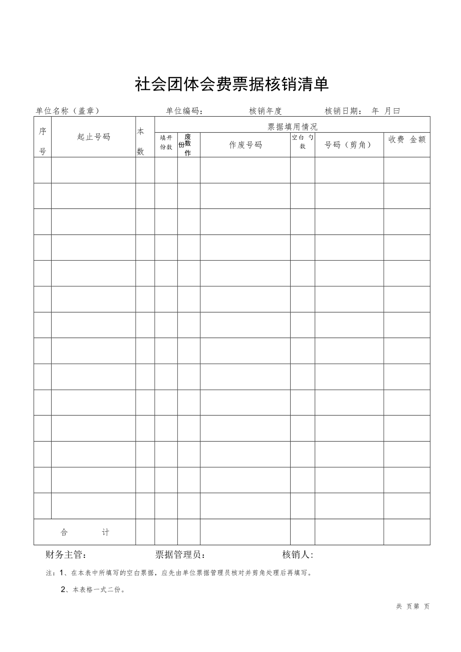 社会团体会费票据核销清单.docx_第1页