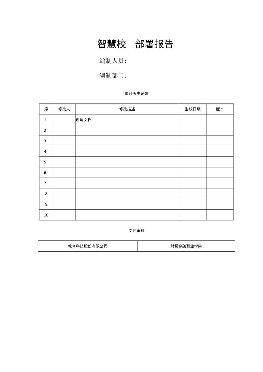 综合服务门户(pc端＋app端)部署报告（智慧校园部署报告）.docx_第1页