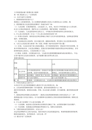 八年级思想品德下册期末复习提纲.doc