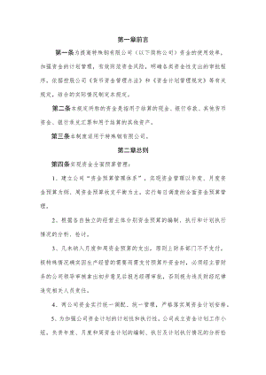 特殊钢有限公司 资金计划管理程序与资金支付管理程序.docx