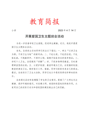 开展爱国卫生主题班会活动简报.docx