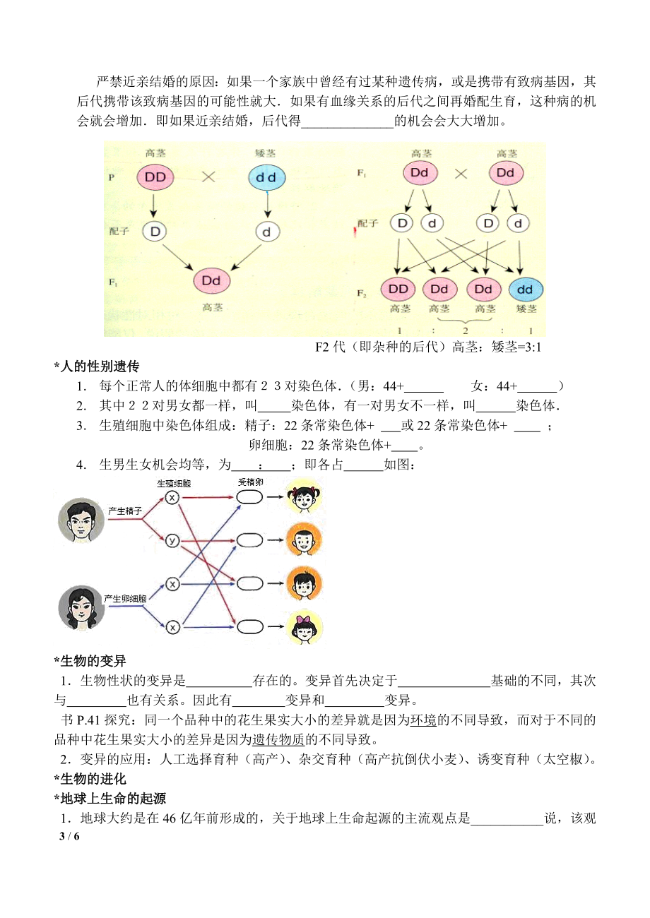 人教版八年级生物下册复习全部填空题.doc_第3页