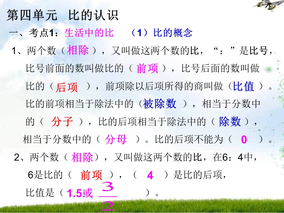 (北师大版)六年级上册数学_第四单元_比的认识_常考题型练习2.ppt_第2页