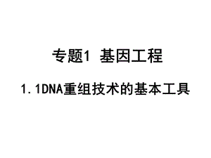 选修3专题1基因工程11DNA重组技术的基本工具.ppt