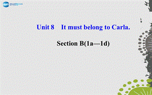 【世纪金榜】2014年秋九年级英语全册Unit8ItmustbelongtoCarlaSectionB（1a—1d）课件（新版）人教新目标版.ppt