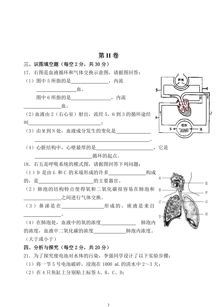 民族中学生物七年级下期中测试(1).doc_第3页