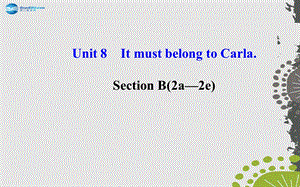 【世纪金榜】2014年秋九年级英语全册Unit8ItmustbelongtoCarlaSectionB（2a—2e）课件（新版）人教新目标版.ppt