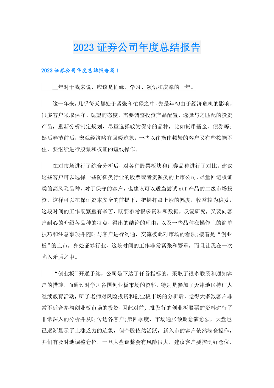 2023证券公司总结报告.doc_第1页