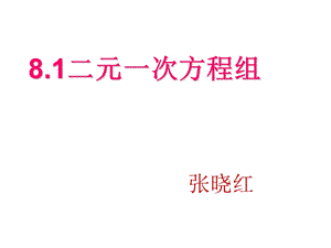 《二元一次方程组》课件.ppt