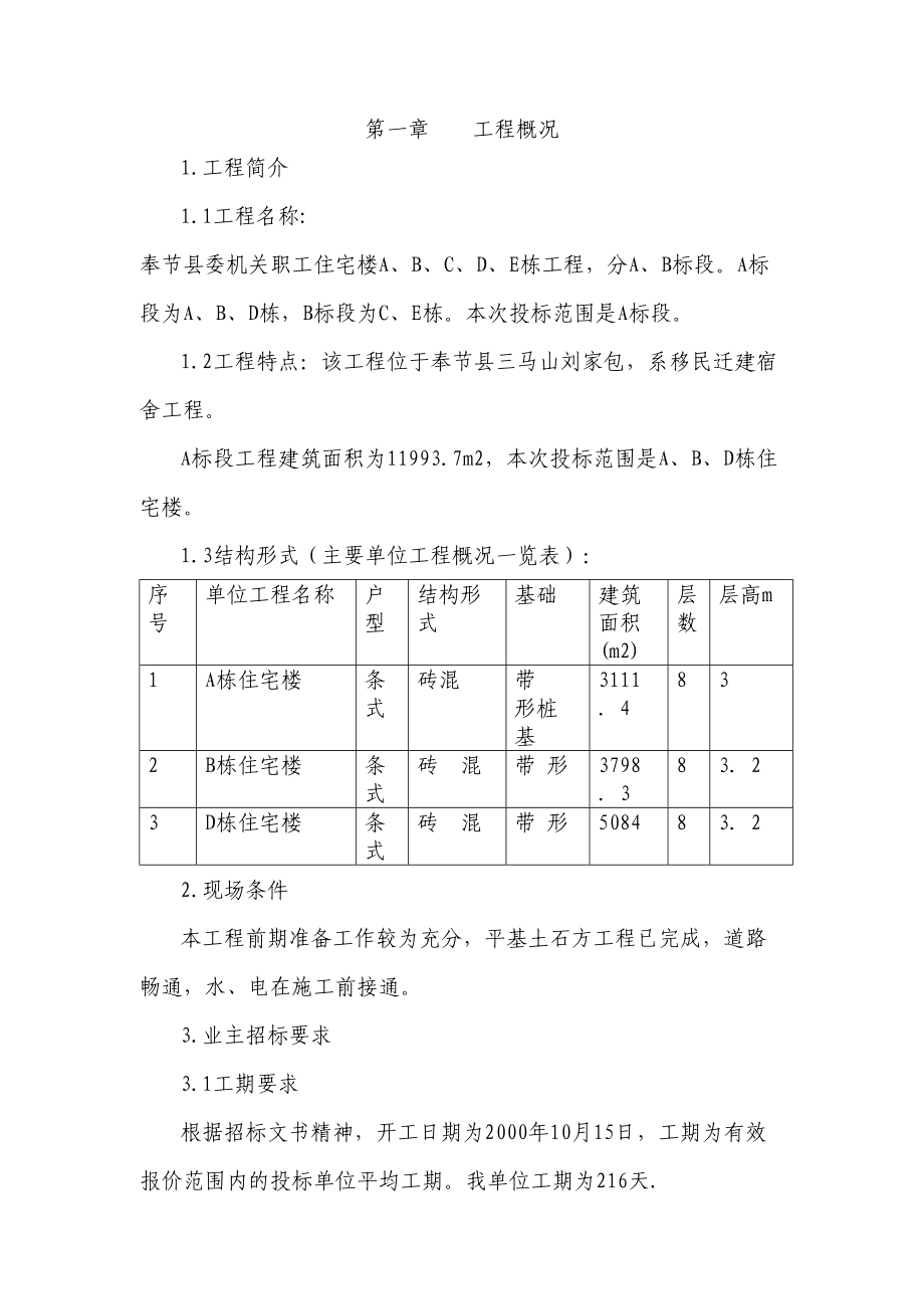 奉节县委机关职工住宅施工组织设计.doc_第3页