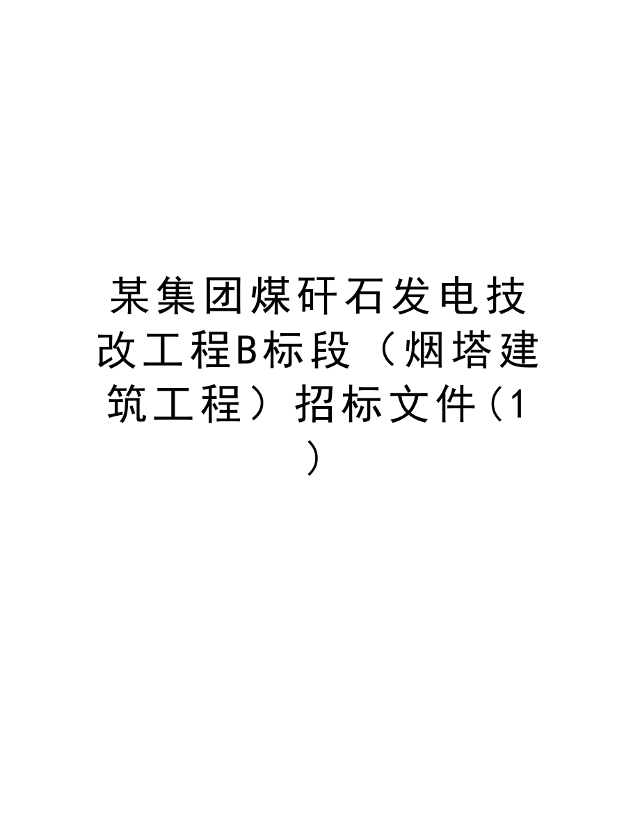 某集团煤矸石发电技改工程B标段（烟塔建筑工程）招标文件.doc_第1页