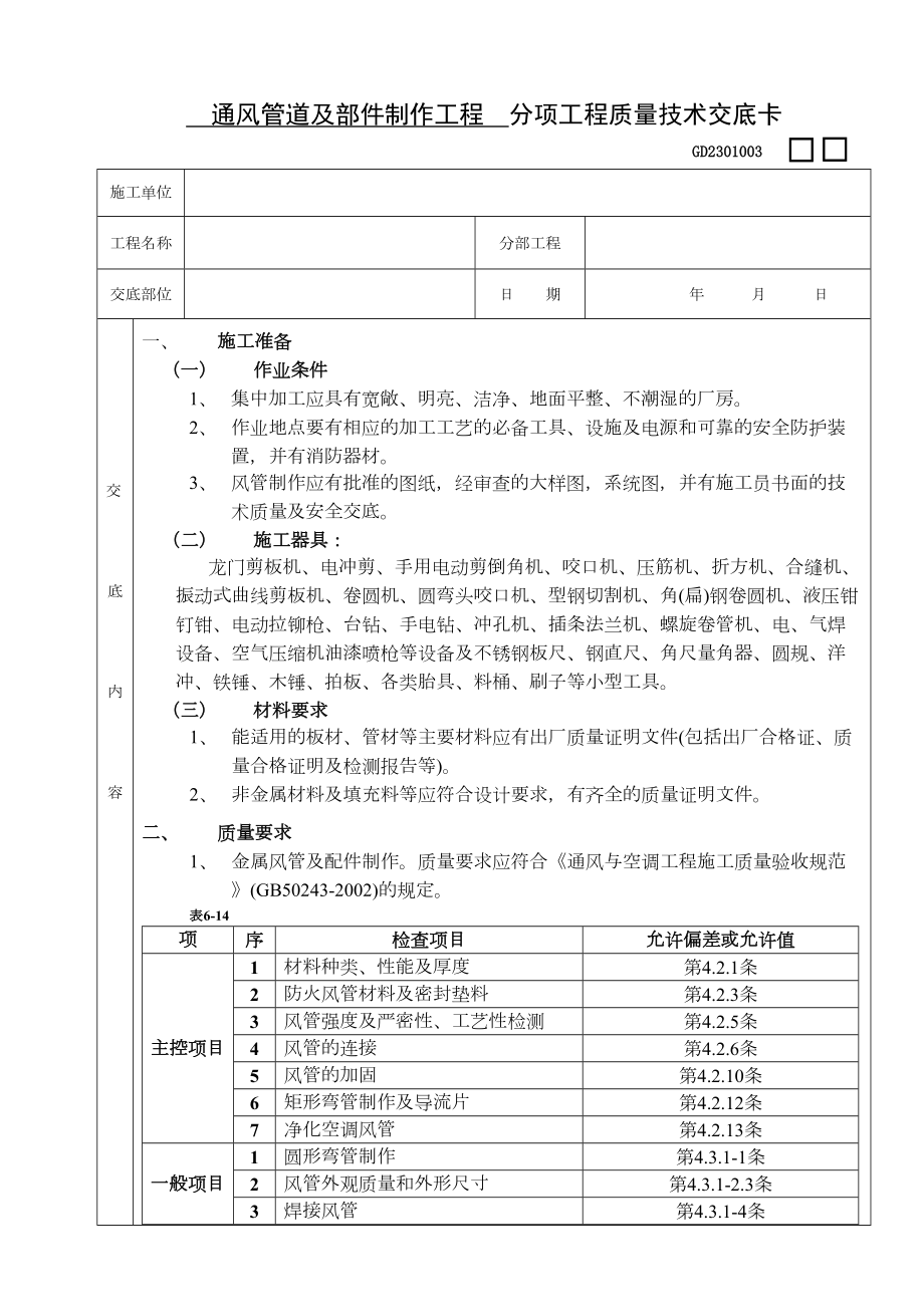 通风管道及部件制作工程技术交底.doc_第2页