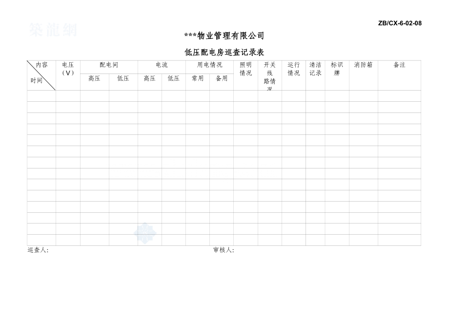 低压配电房巡查记录表12＃.doc_第2页