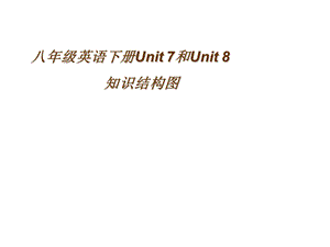 八年级英语下册Unit_7和Unit_8_知识结构图.ppt