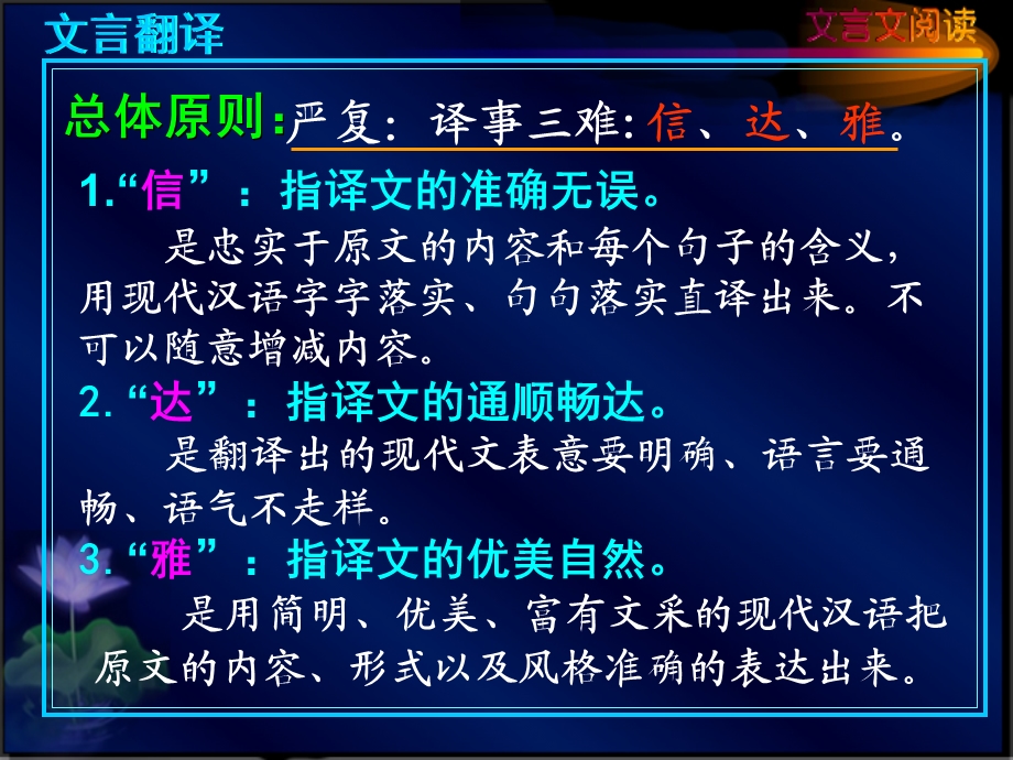 【湖南师大内部资料】高三语文复习课件：文言翻译的原则和方法及练习(新人教版).ppt_第3页