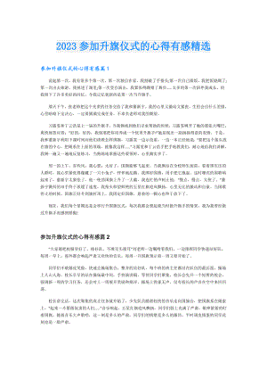 2023参加升旗仪式的心得有感精选.doc