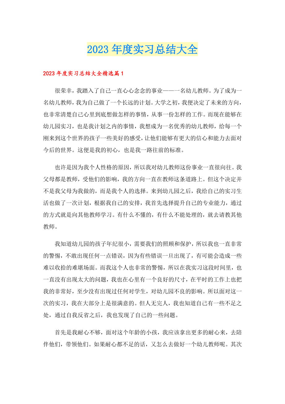 2023实习总结大全.doc_第1页