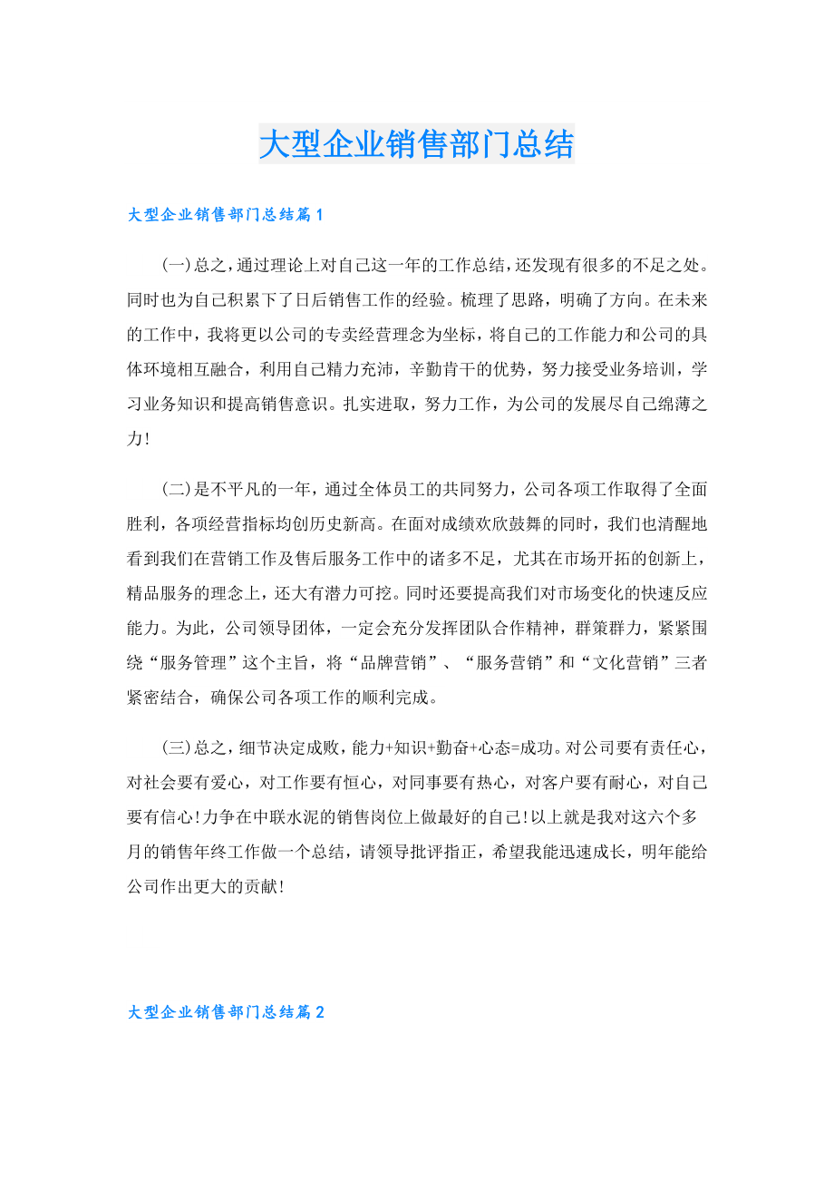 大型企业销售部门总结.doc_第1页