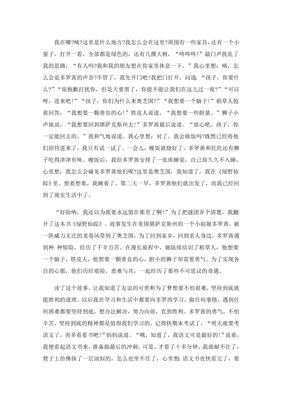 绿野仙踪读书心得一千字3篇.doc_第2页