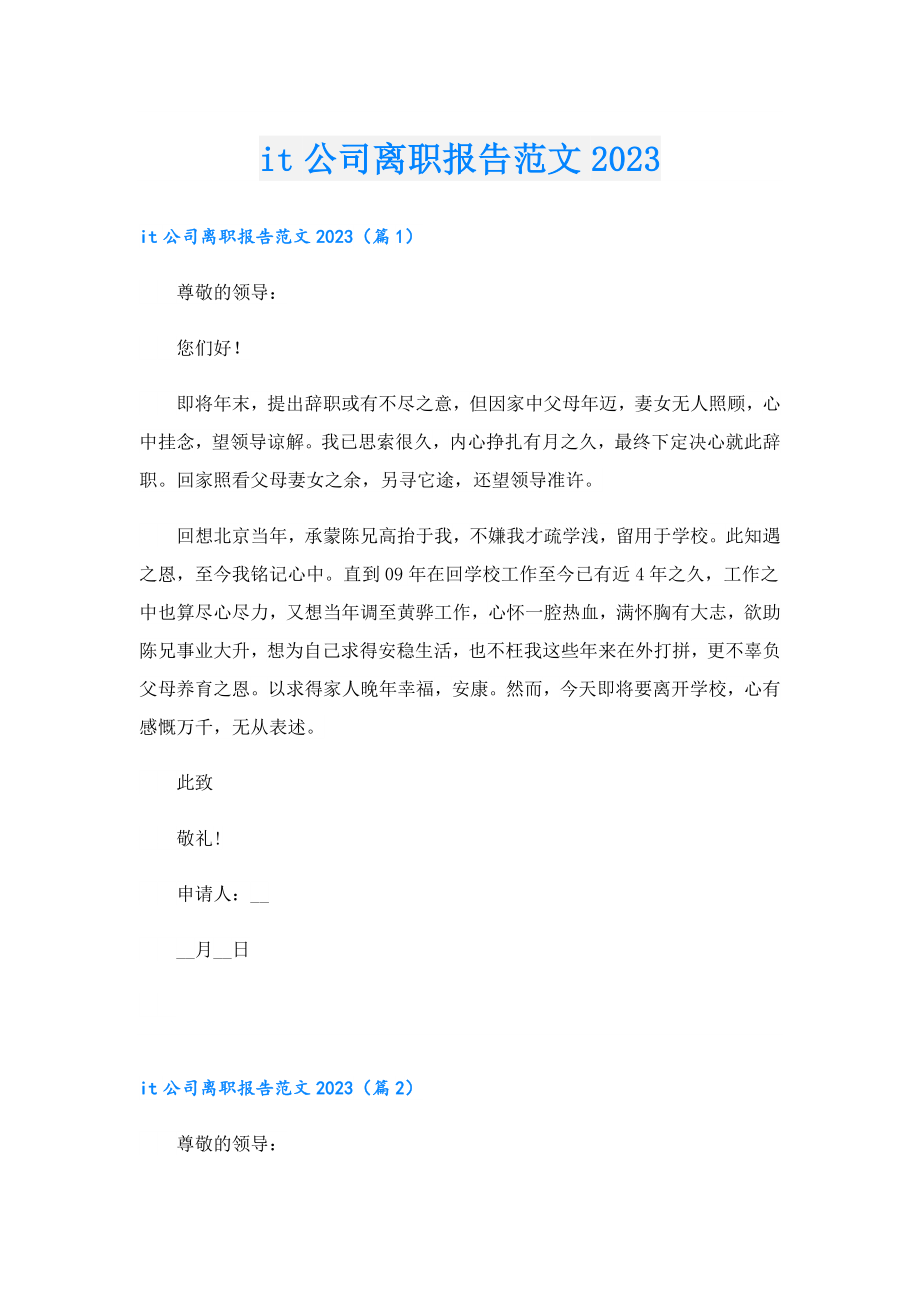 it公司离职报告范文2023.doc_第1页