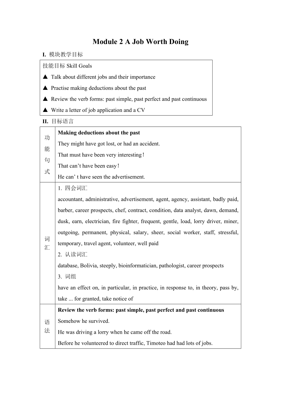 Module2AJobWorthDoing教案.doc_第1页