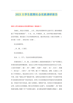 2023大学生假期社会实践调研报告.doc