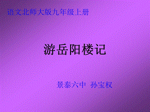 《游岳阳楼记》孙宝权.ppt