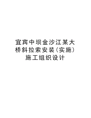 宜宾中坝金沙江某大桥斜拉索安装(实施)施工组织设计.doc