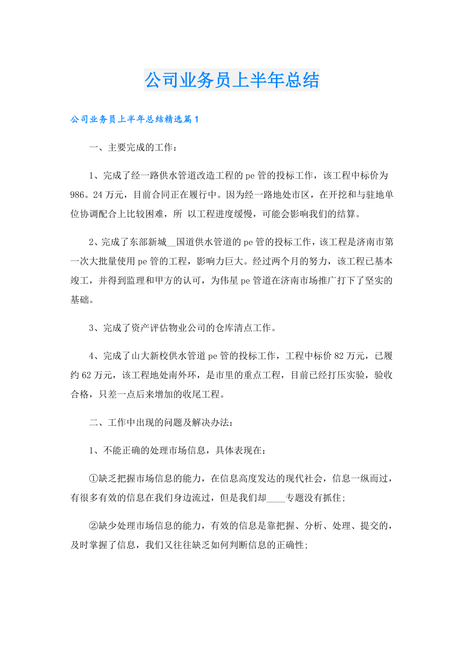 公司业务员上半总结.doc_第1页