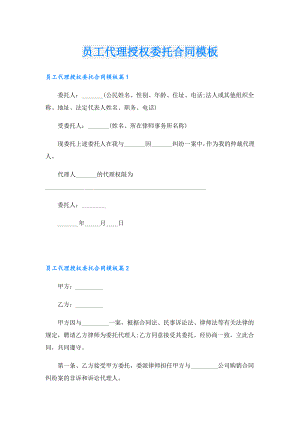 员工代理授权委托合同模板.doc