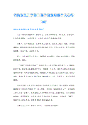 消防安全开学第一课节目观后感个人心得2023.doc