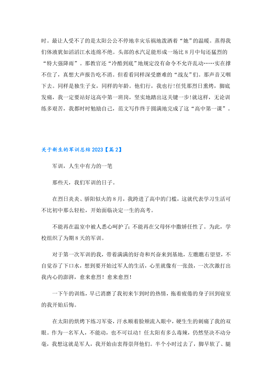 关于新生的军训总结2023.doc_第2页