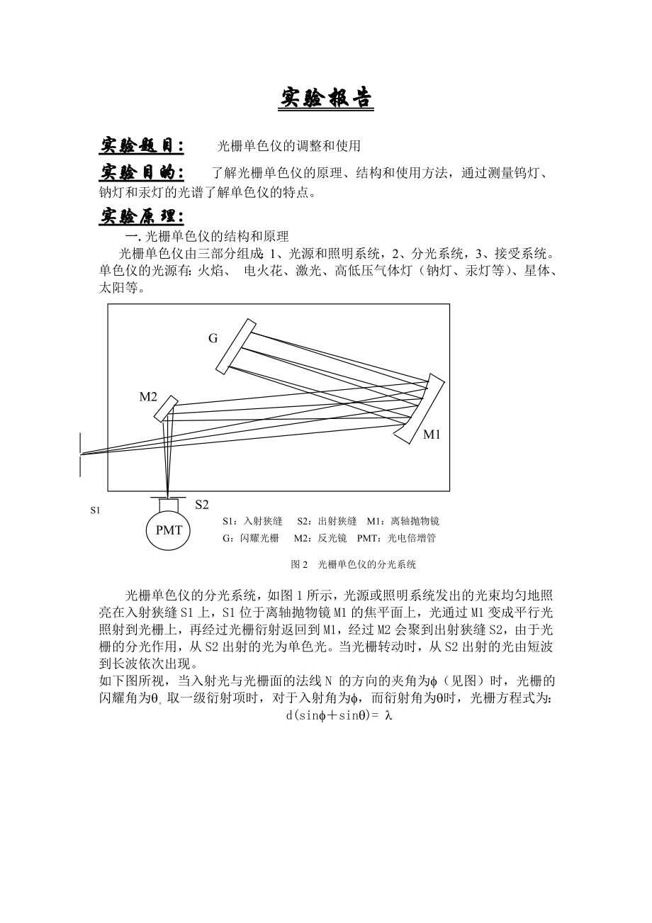 光栅单色仪的调整和使用.doc_第1页