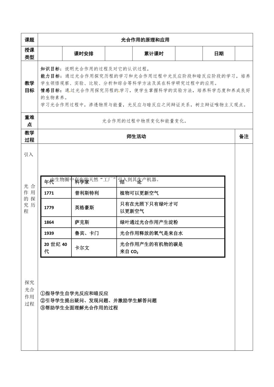 光合作用的原理和应用.doc_第1页