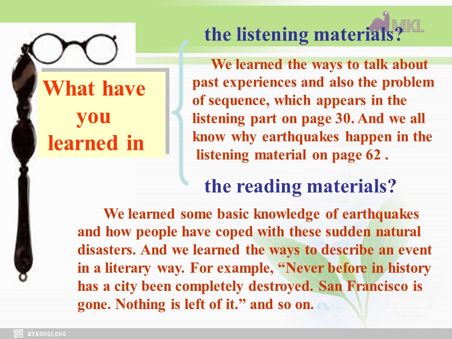 高一英语优质课件：Unit4 Earthquakes Speaking and Writing新人教版必修1.ppt_第3页