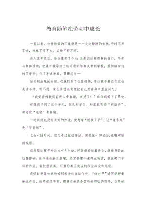 教育随笔 在劳动中成长.docx