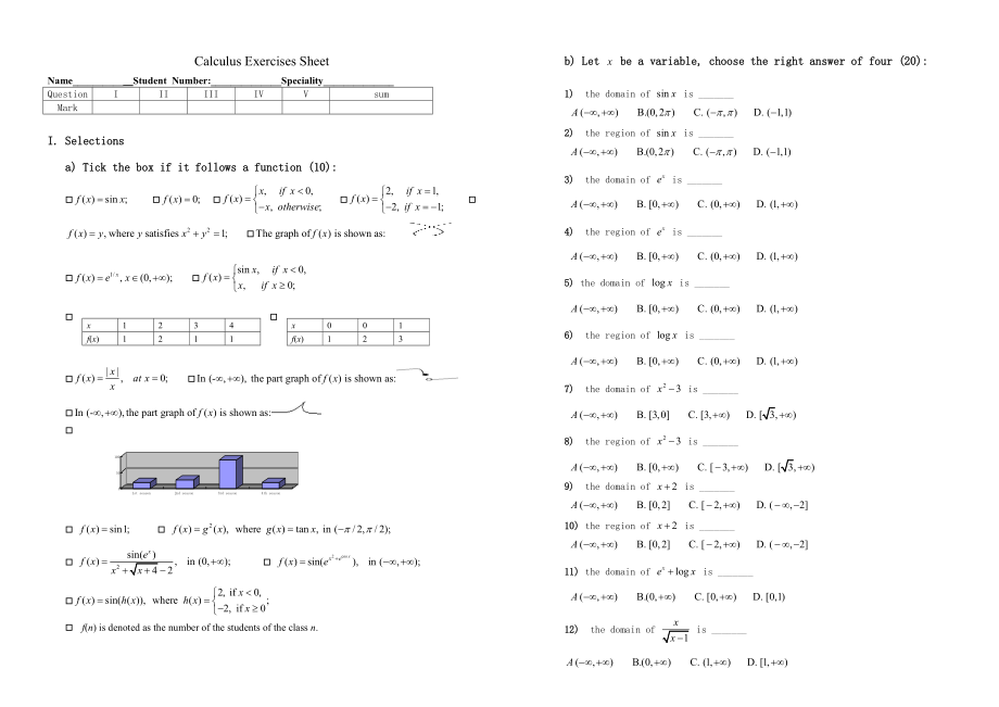 第一学期高等数学D试卷.doc_第1页