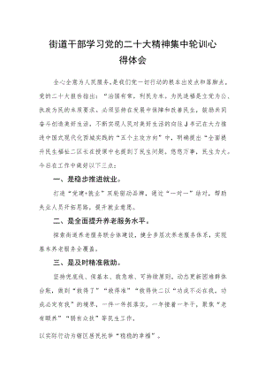 街道干部学习党的二十大精神集中轮训心得体会(三篇).docx