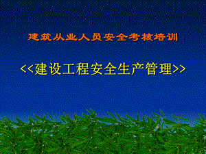 建筑从业人员安全考核培训建设工程安全生产管理.ppt