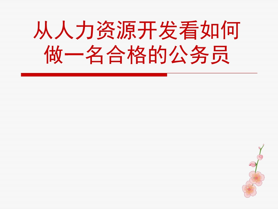 从人力资源开发看如何做一名合格的公务员 .ppt_第1页