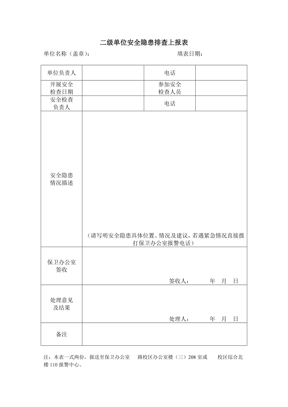 二级单位安全隐患排查上报表.doc_第1页