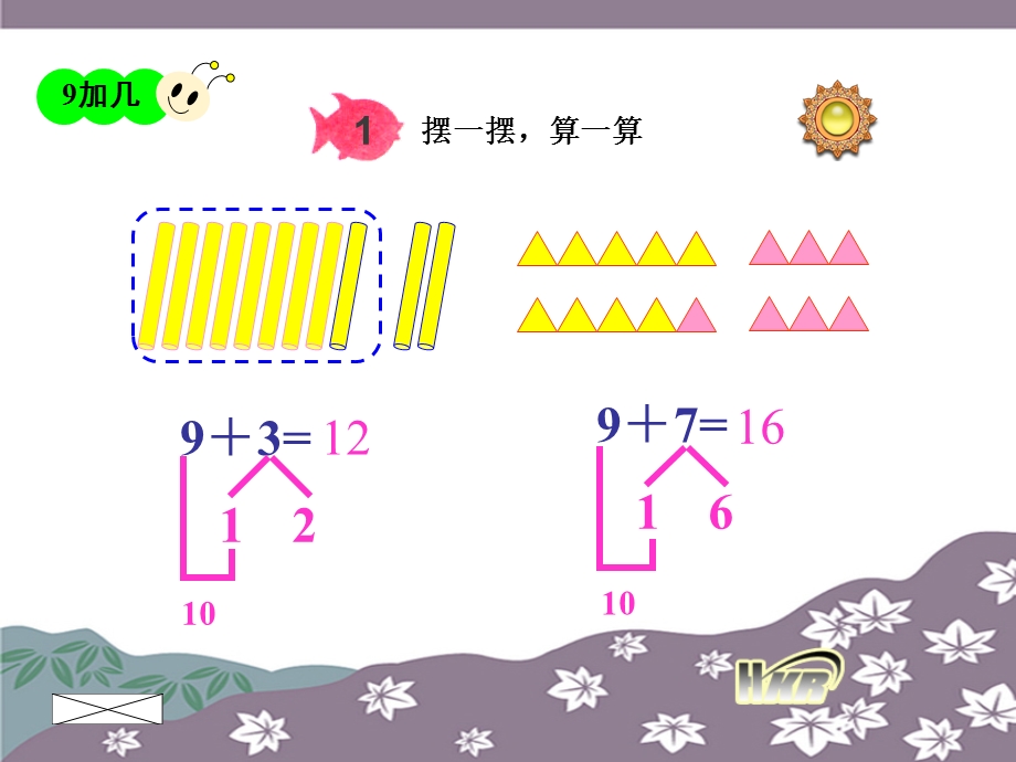 一年级数学上20以内的进位加法课件9加几.ppt_第2页