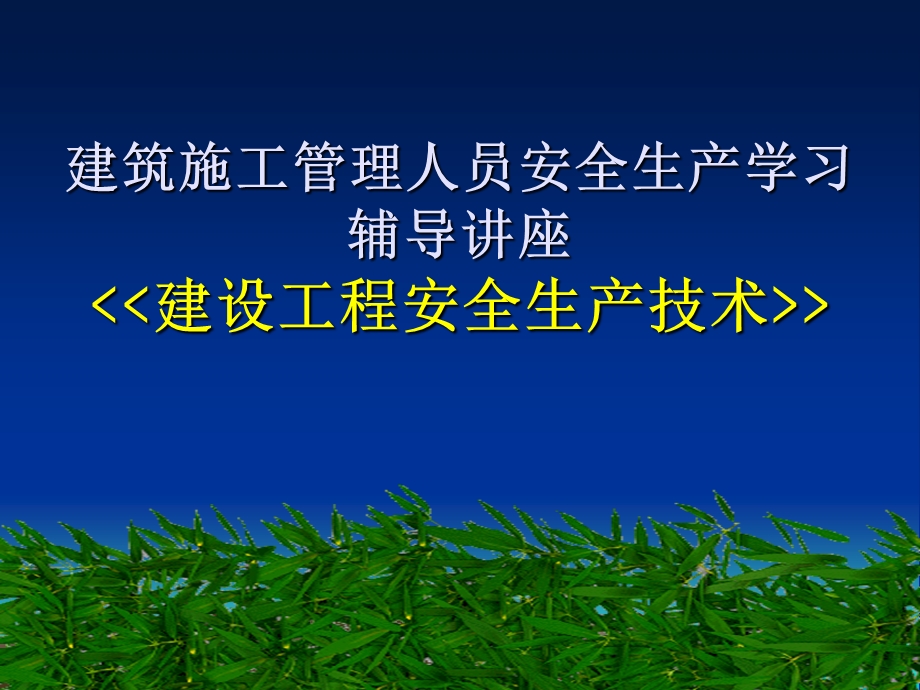 建筑施工管理人员安全生产学习辅导讲座建设工程安全生产技术.ppt_第1页