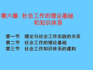 社会工作的理论基础和知识体系.ppt